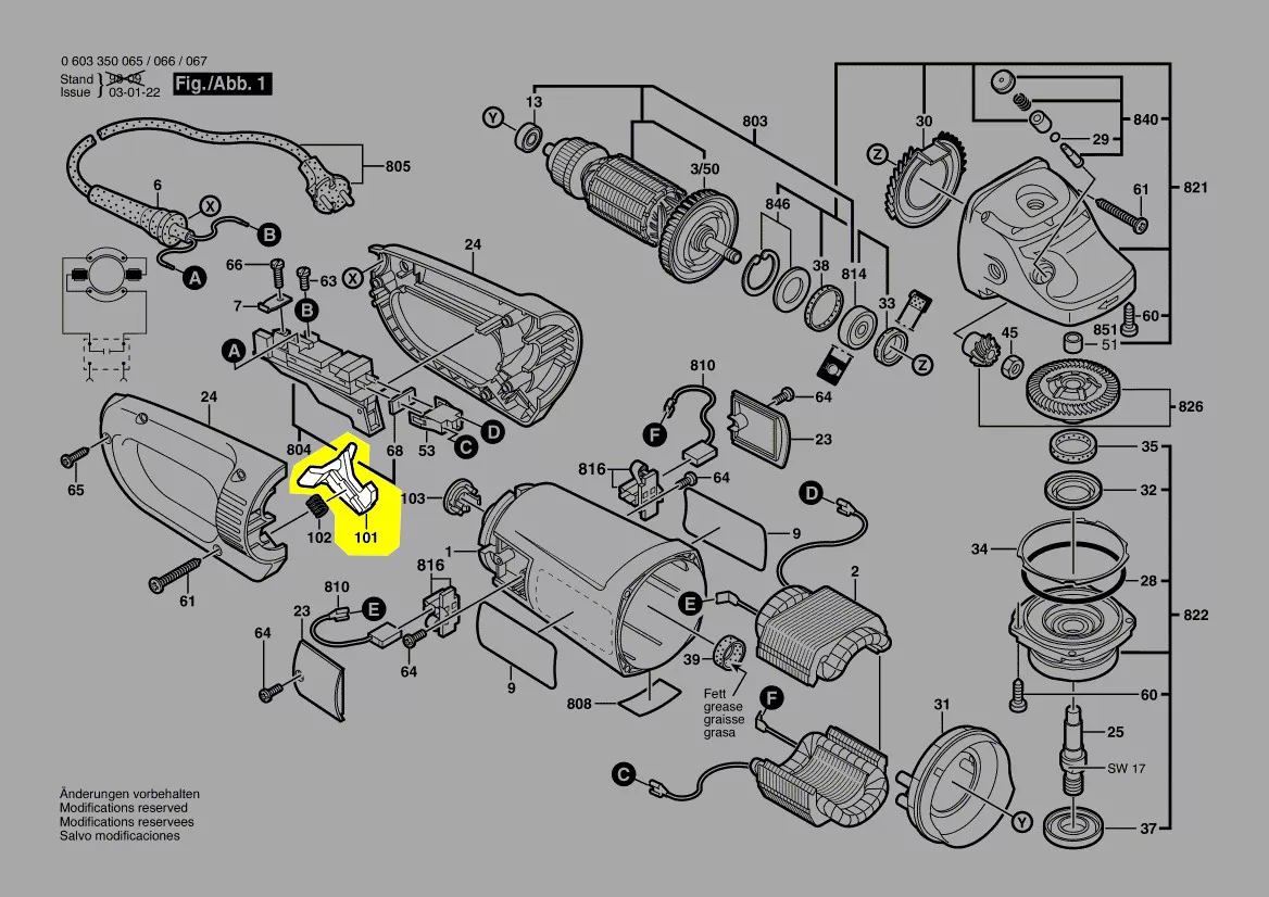 Curseur verrouillage interrupteur réf. 1 601 990 004 Bosch